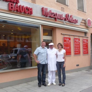 Fabian und Elodie Brillaud mit Magnus Bauch in München Hans'l & Bretz'l Frankreich